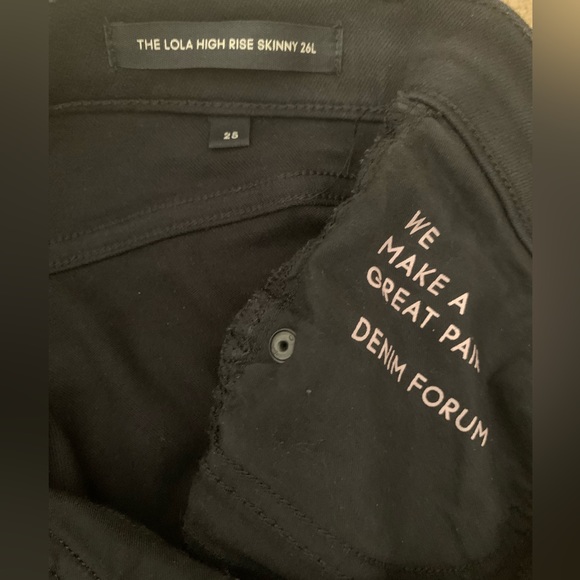 Aritzia- Denim Forum Lola Hi-Rise Skinny - Black size 26L/25 - Picture 4 of 8
